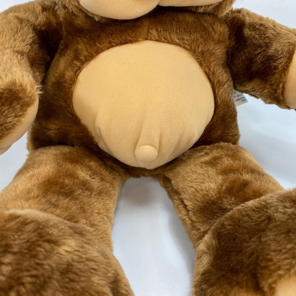 Vtg '86 Country Folk Plush Bear Brown Freckles Belly Button 25" Animal Plaything - Picture 3 of 14